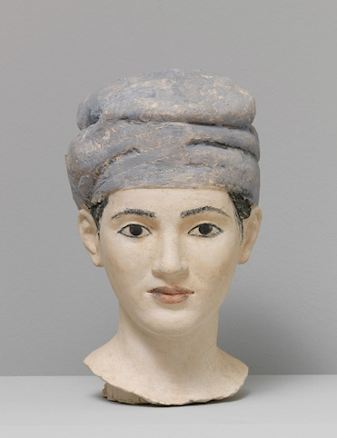 Kopf mit blauem Turban